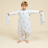Sleeping jumpsuit with sleeves and socks - Sleepy Bunnies - TOG 2.5