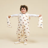 Sleeping jumpsuit with sleeves and socks - Fancy Teckels - TOG 2.5
