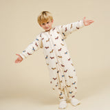 Sleeping jumpsuit with sleeves and socks - Fancy Teckels - TOG 2.5