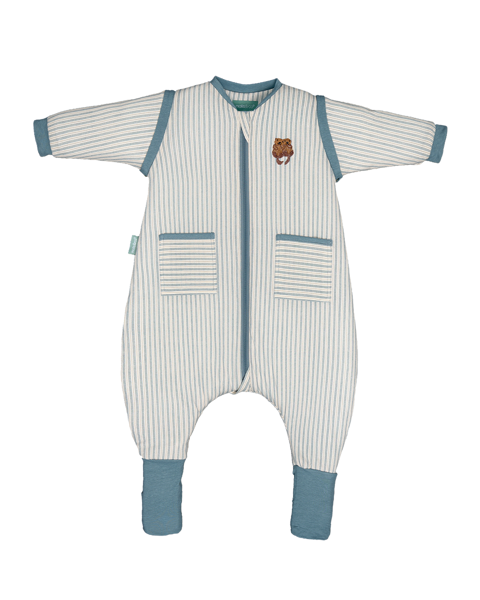 Gigoteuse à pieds avec manches et chaussettes antidérapantes - Blue Stripes - TOG 2.5
