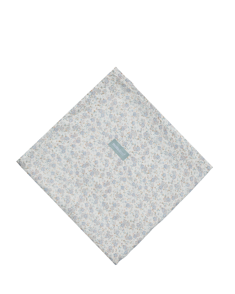 Coperta in mussola di bambu - Blue Blossom