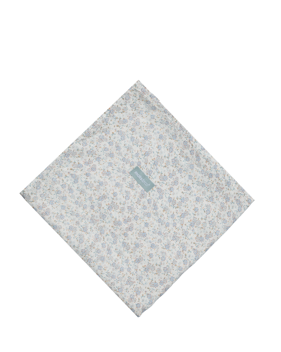 Coperta in mussola di bambu - Blue Blossom