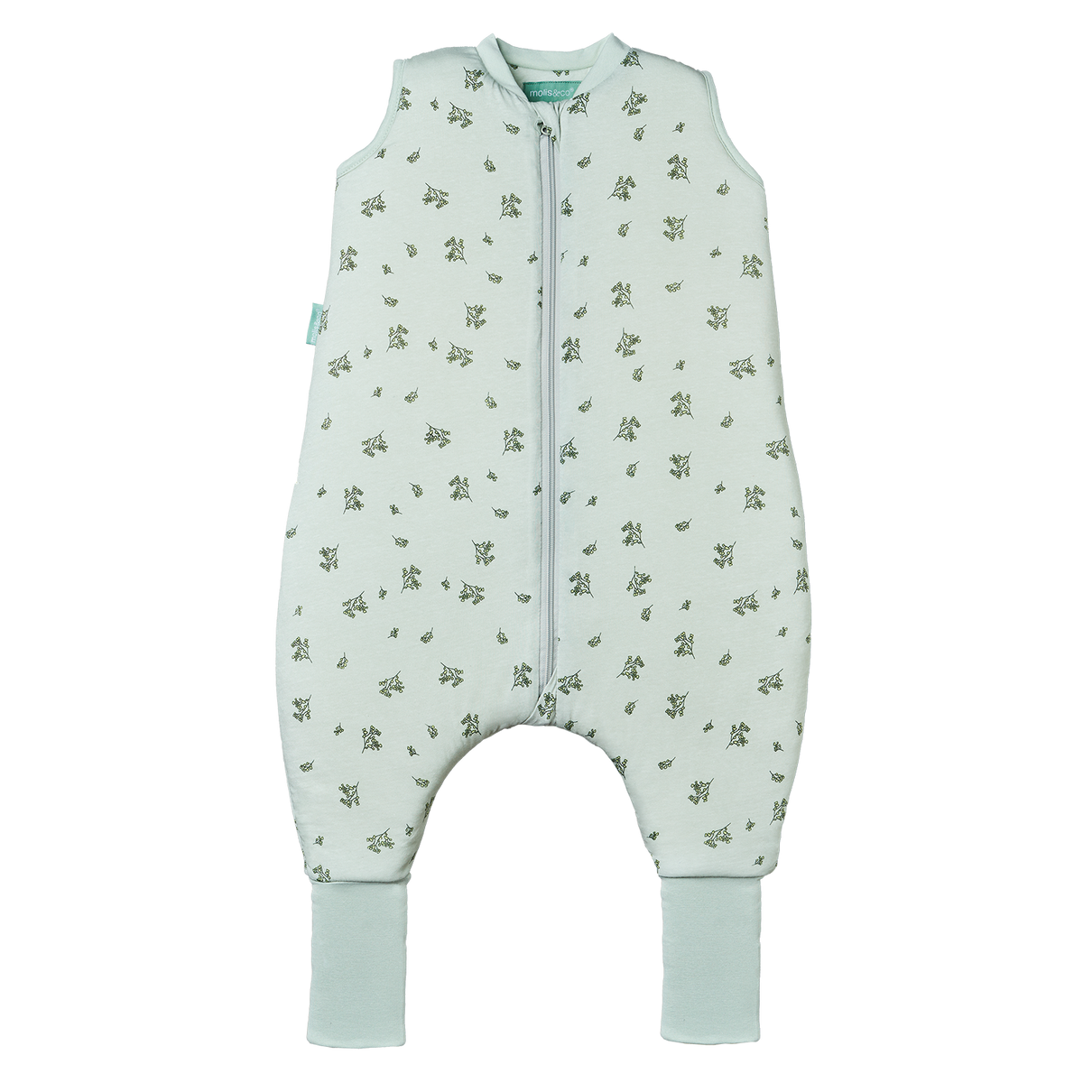 Sleeping jumpsuits with socks- Botany Green - TOG 2.5