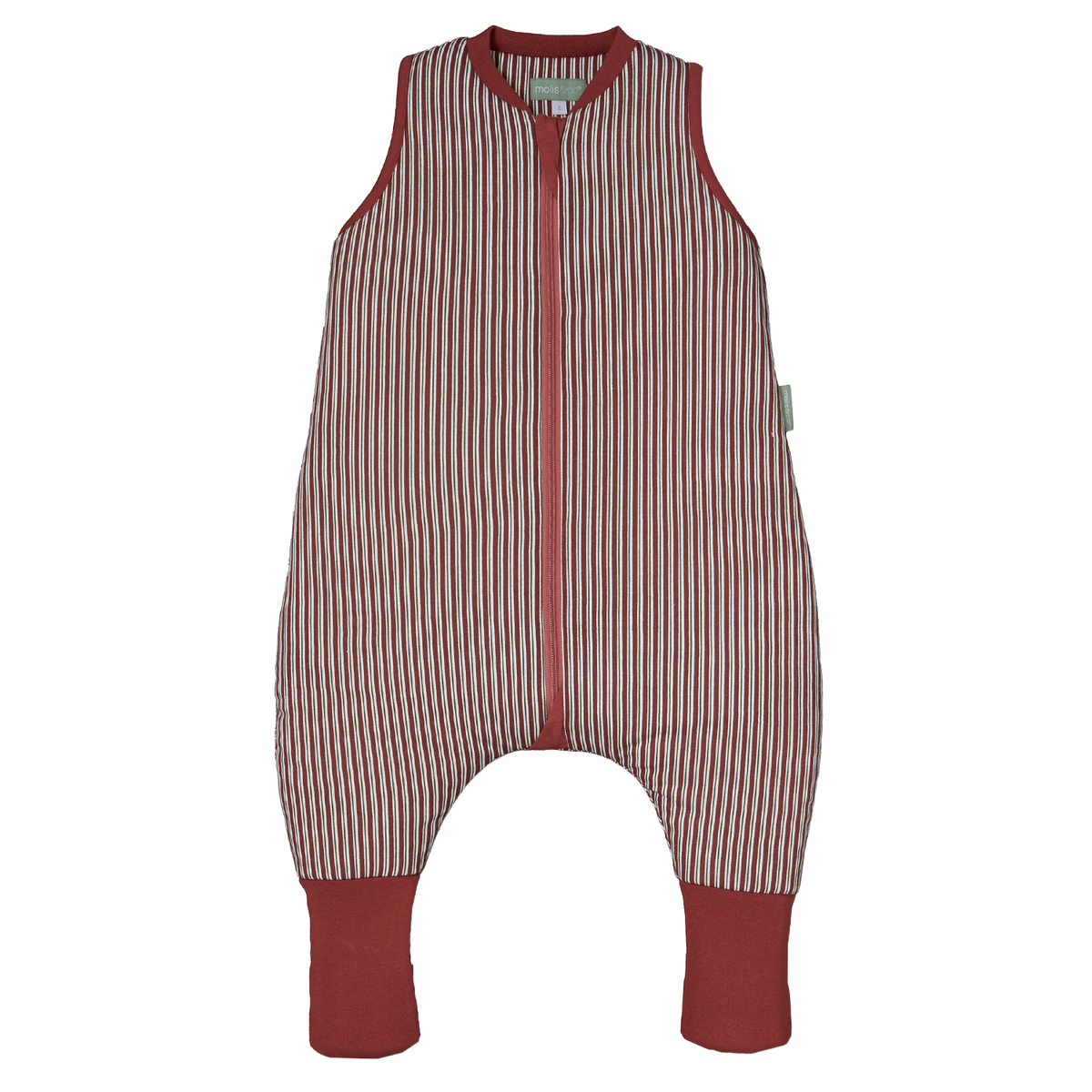 Sleeping jumpsuit with socks - Burgundy Stripes - TOG 2.5