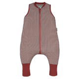 Sleeping jumpsuit with socks - Burgundy Stripes - TOG 2.5