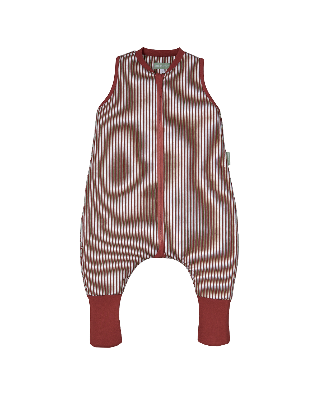 Sleeping jumpsuit with socks - Burgundy Stripes - TOG 2.5