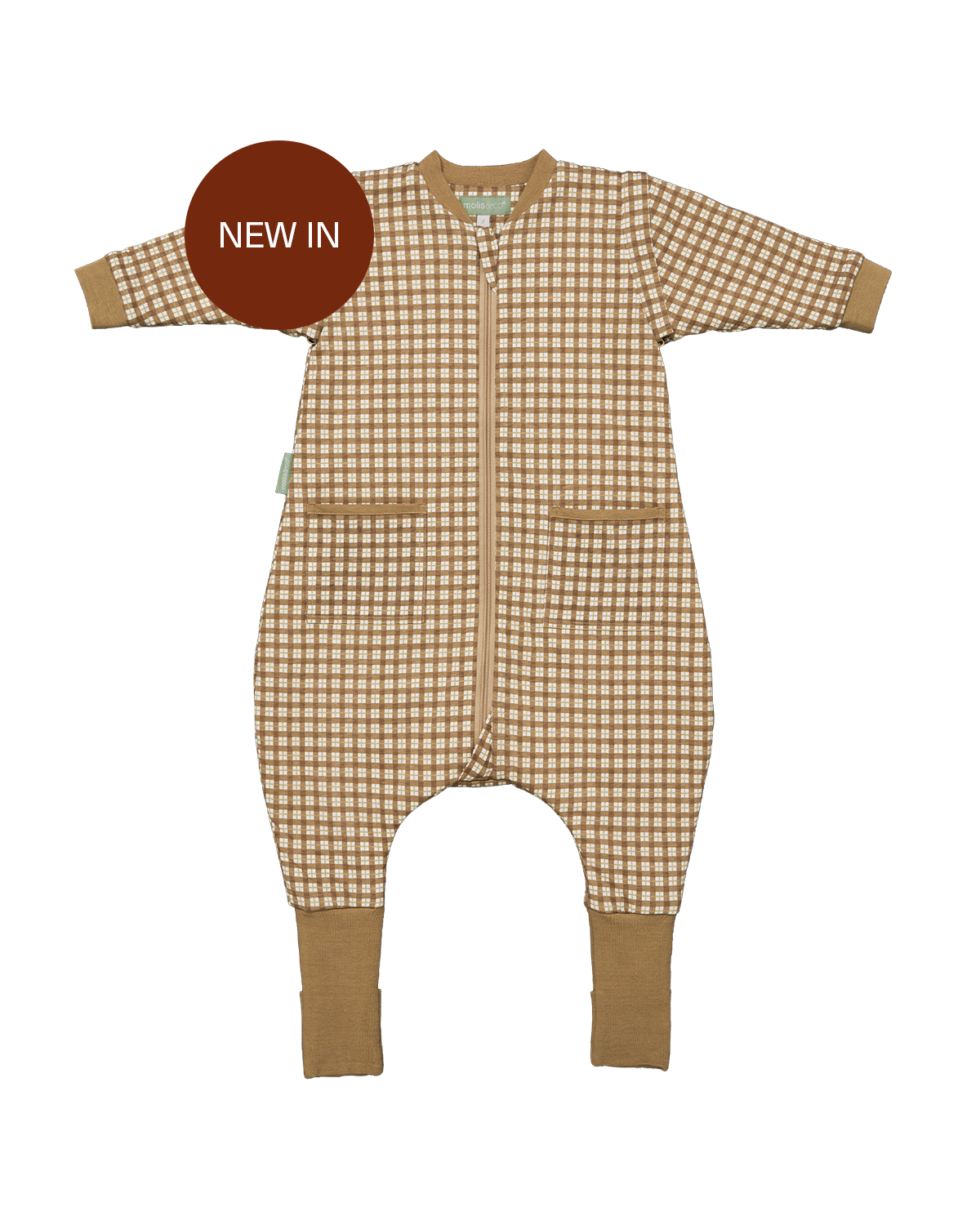 Pijama manta con mangas y calcetines antideslizantes - Brown Checks - TOG 1