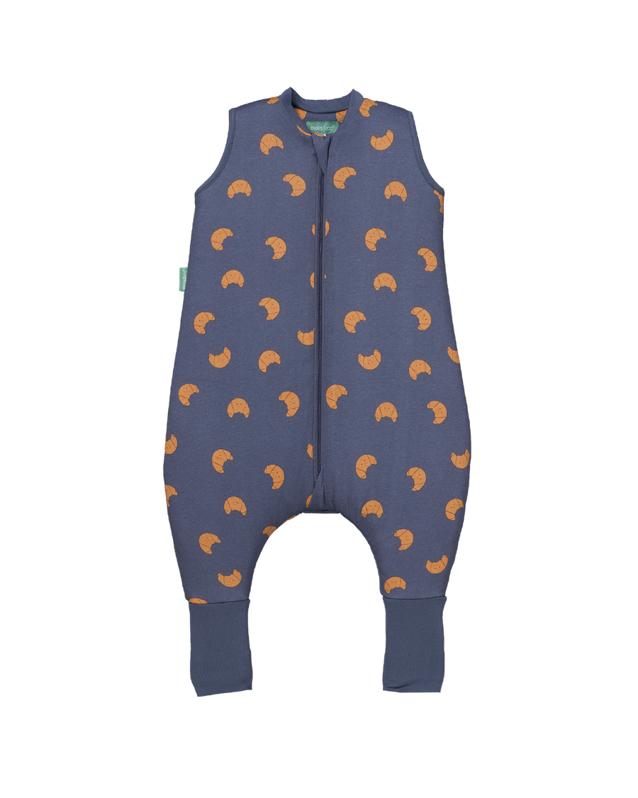 Schlafsack mit Füßen und rutschfesten Socken - Croissants - TOG 2.5