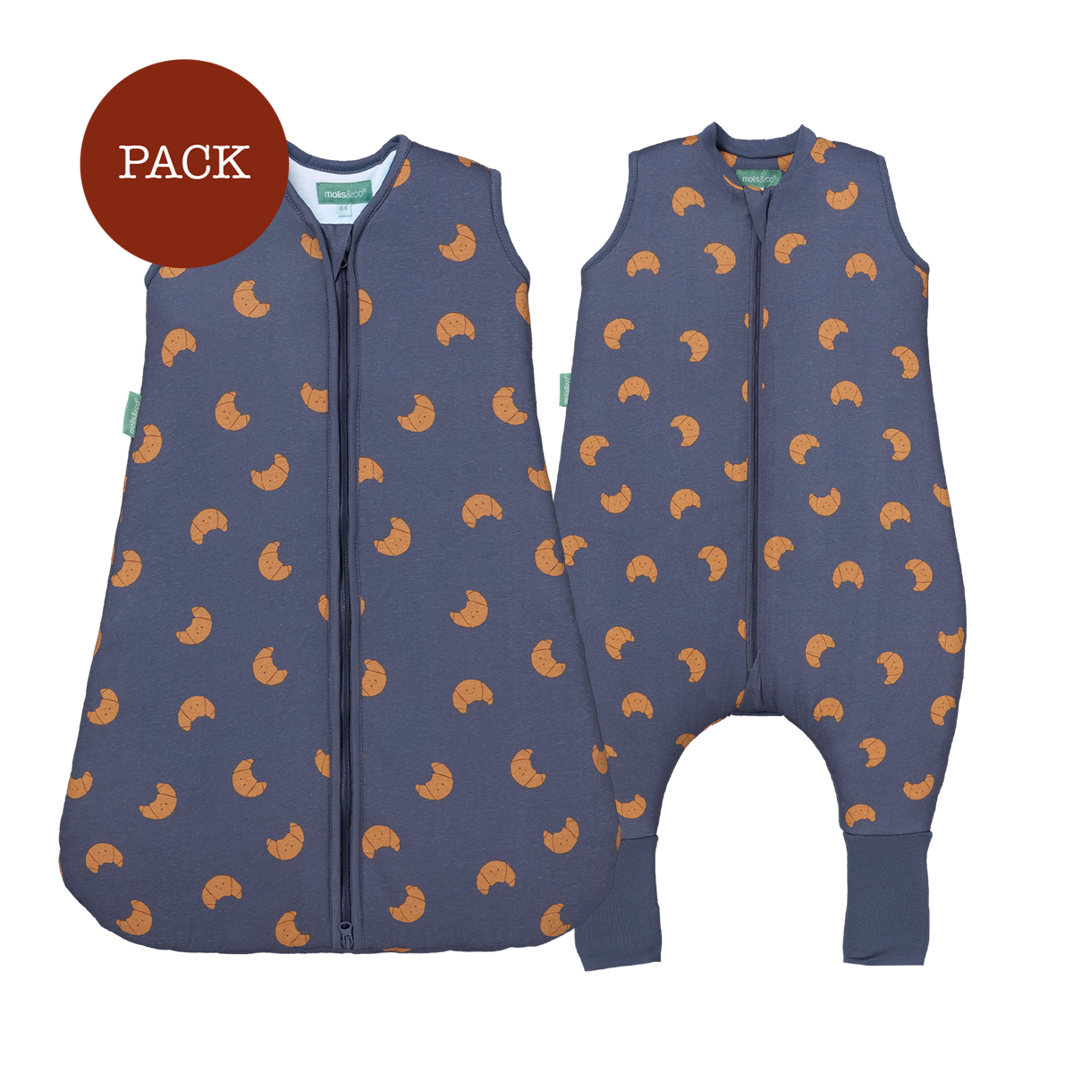Siblings Croissants Pack (2 products): sleeping jumpsuit + TOG 2.5 sleeping bag