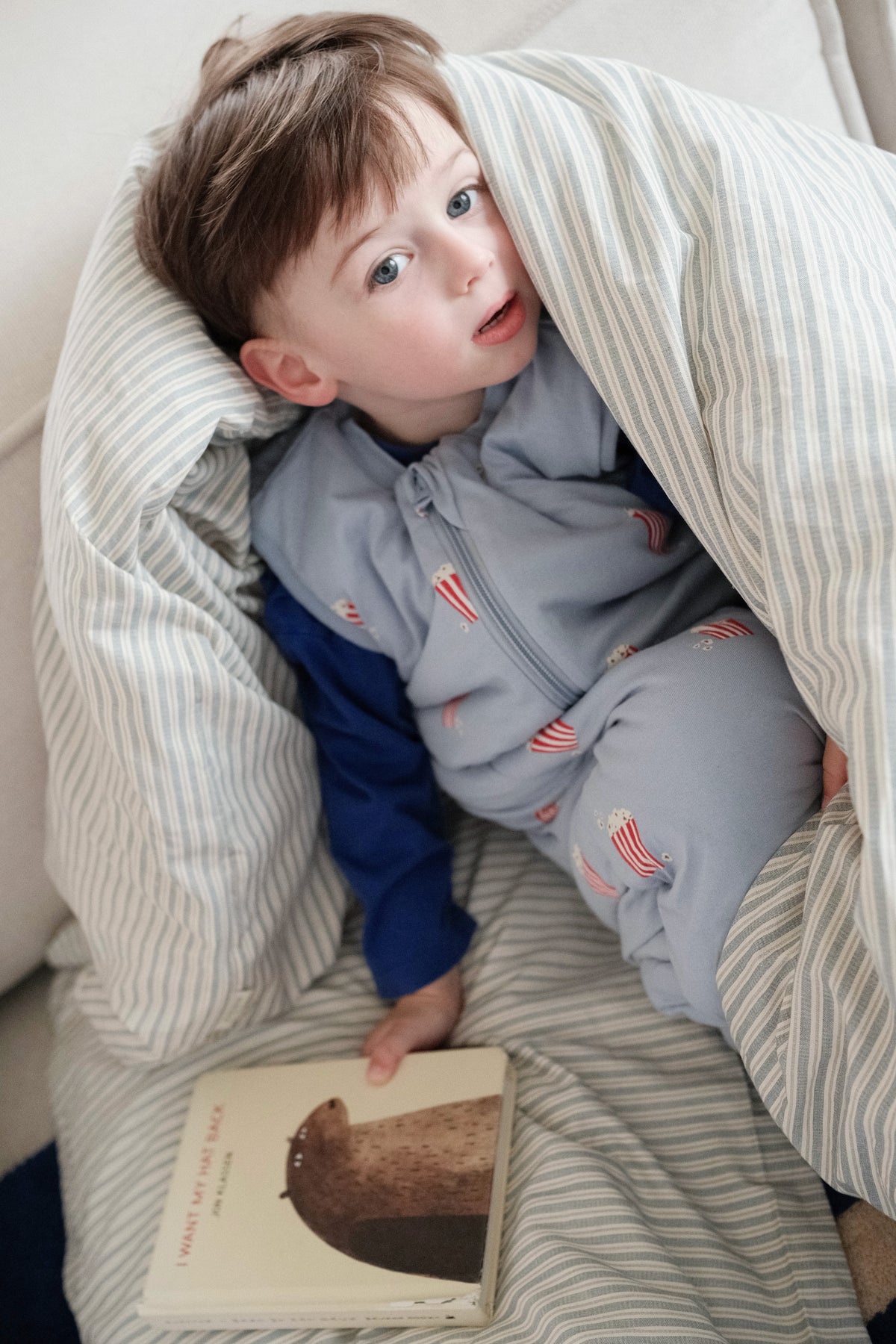 Winter Kids duvet sleeping bag – Blue Stripes