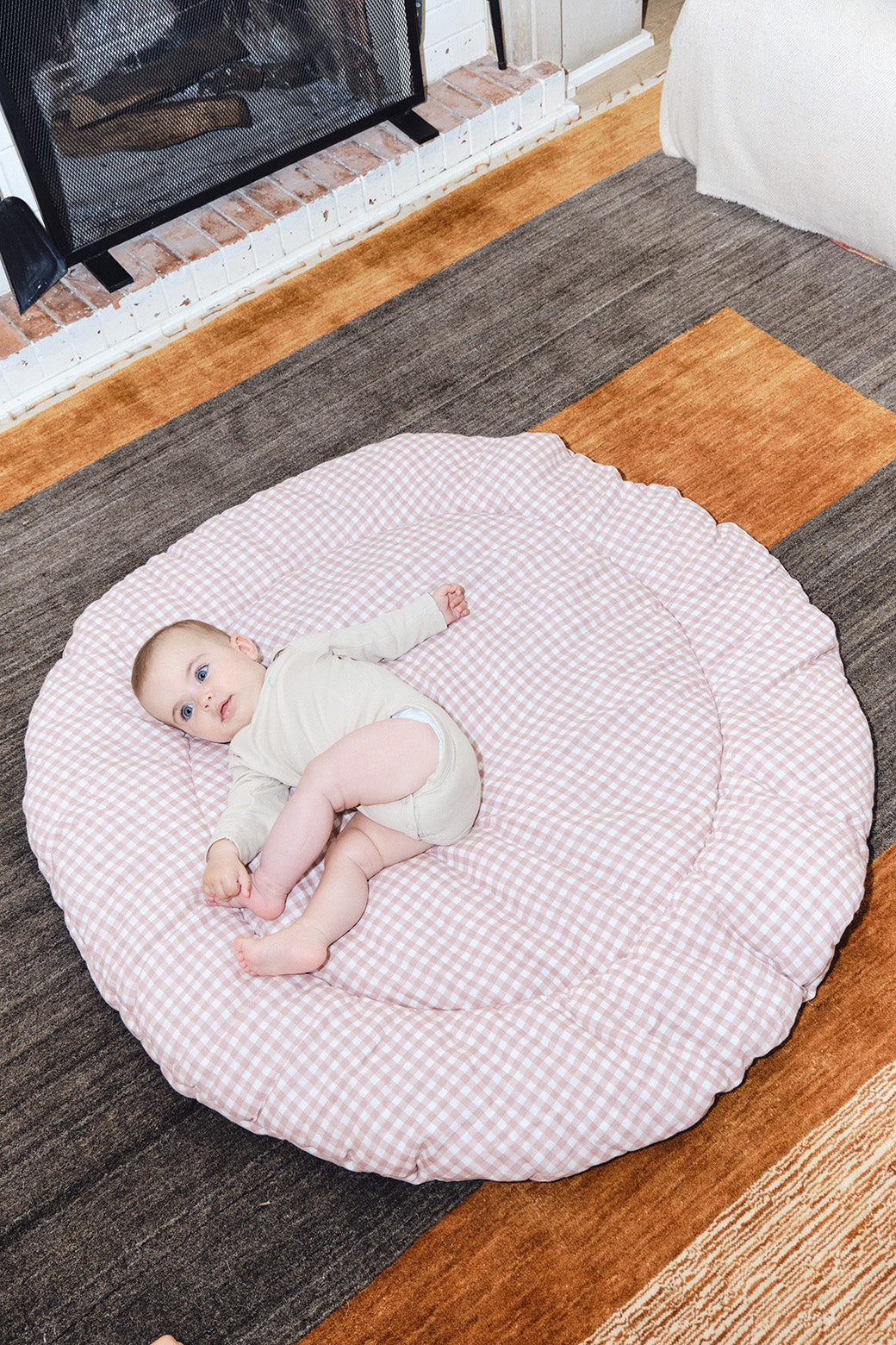Alfombra redonda para bebé - Dusty Rose