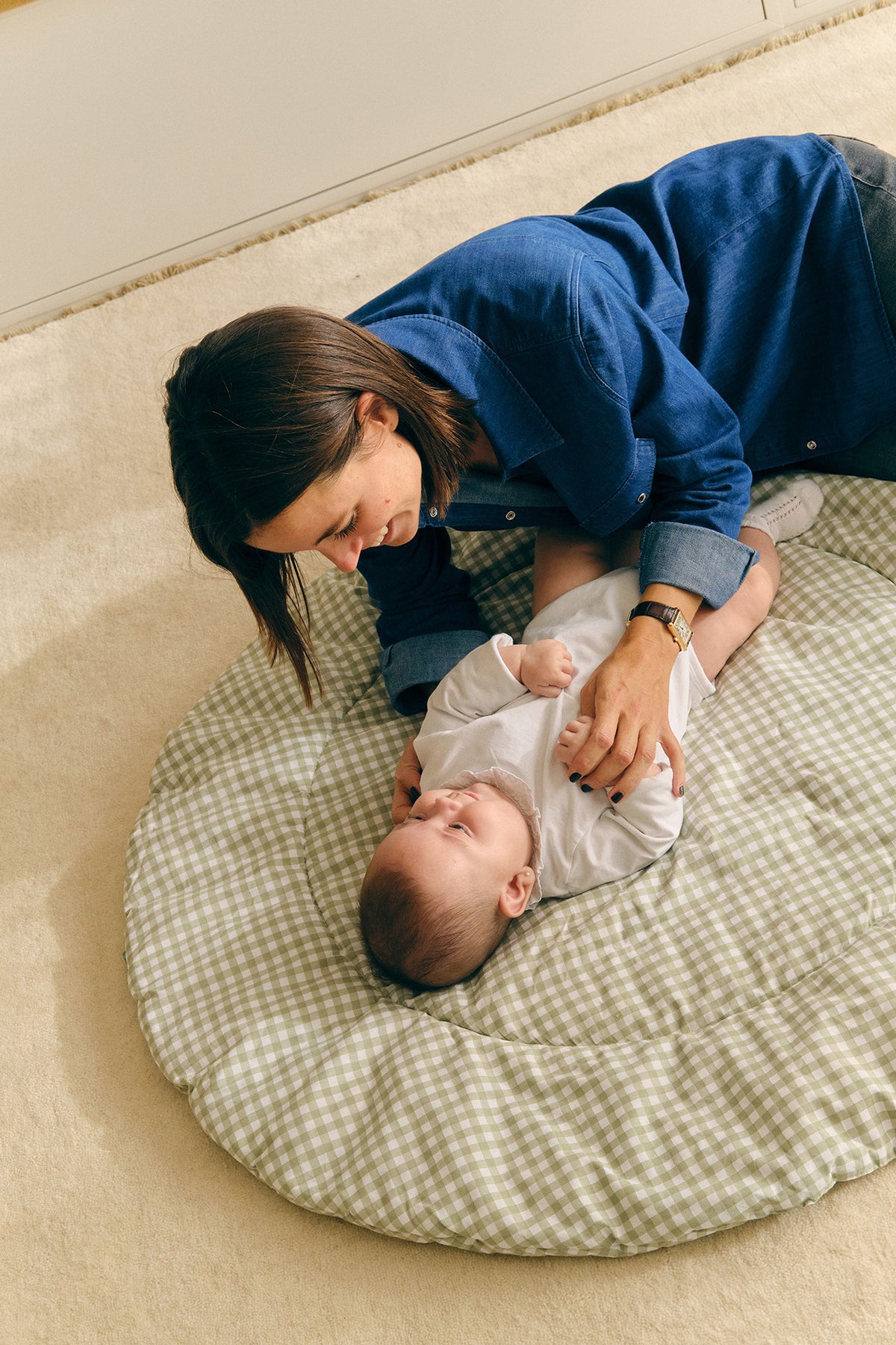 Rounded crawling mat - Mint Tea