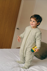 SLEEPING JUMPSUIT- MINT TEA - TOG 2.5 - WITH SOCKS AND SLEEVES