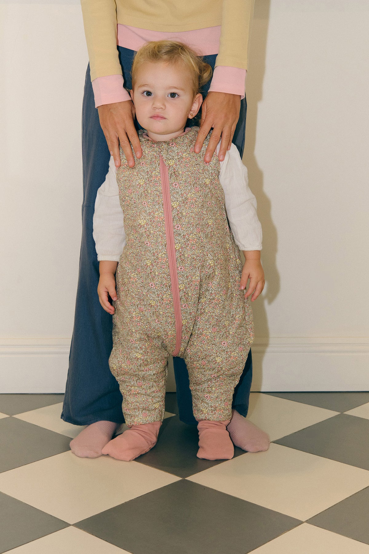 Sleeping jumpsuit with socks - Pastel Floral - TOG 2.5