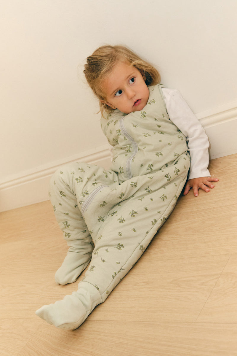 SLEEPING JUMPSUIT - BOTANY GREEN - TOG 2.5 - WITH SOCKS