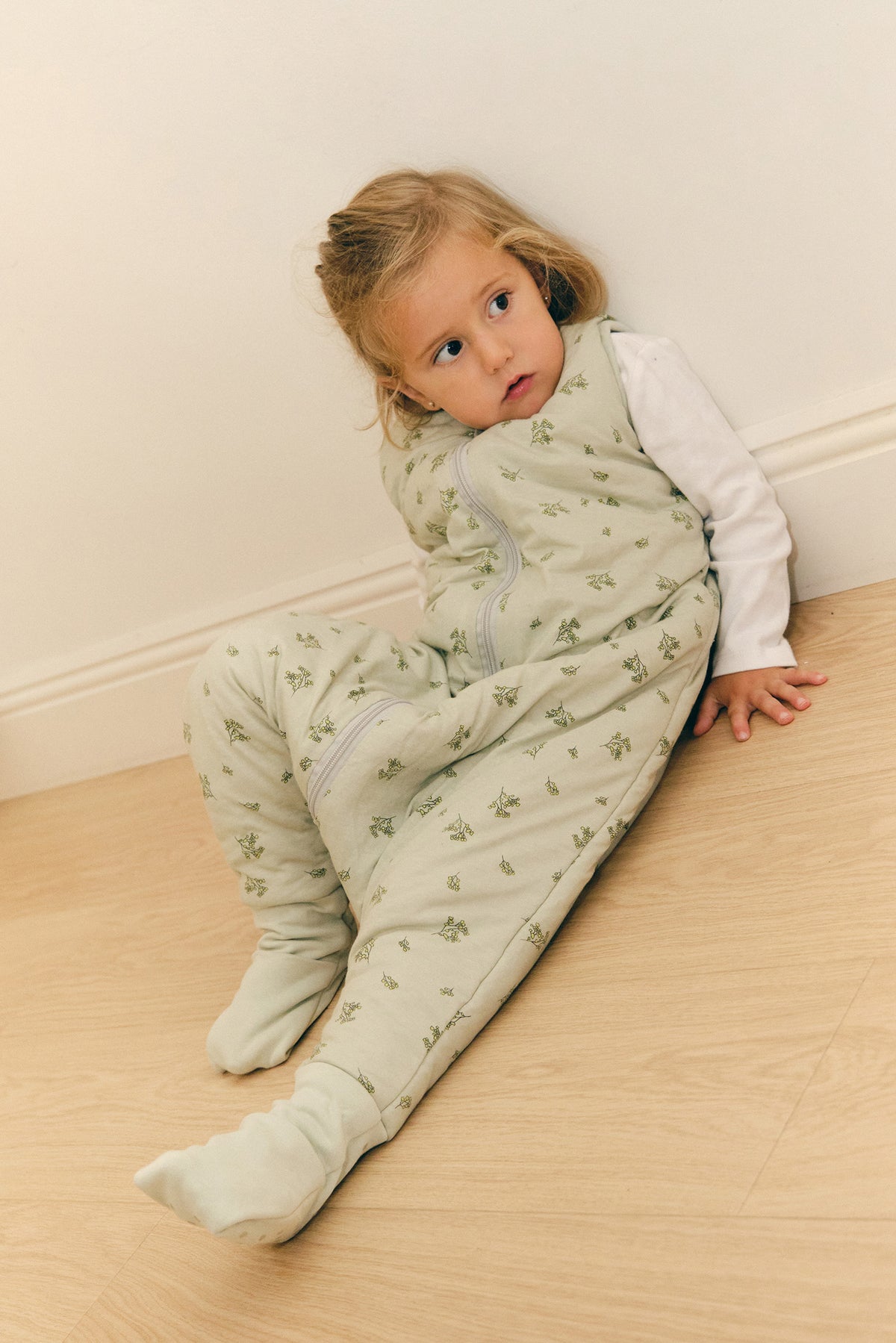 Sleeping jumpsuits with socks- Botany Green - TOG 2.5