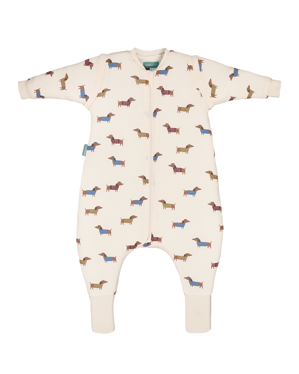Gigoteuse à pieds avec manches et chaussettes antidérapantes - Fancy Teckels - TOG 2.5