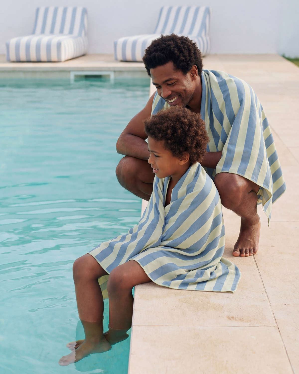 Microfibre towel - Green & Blue Stripes