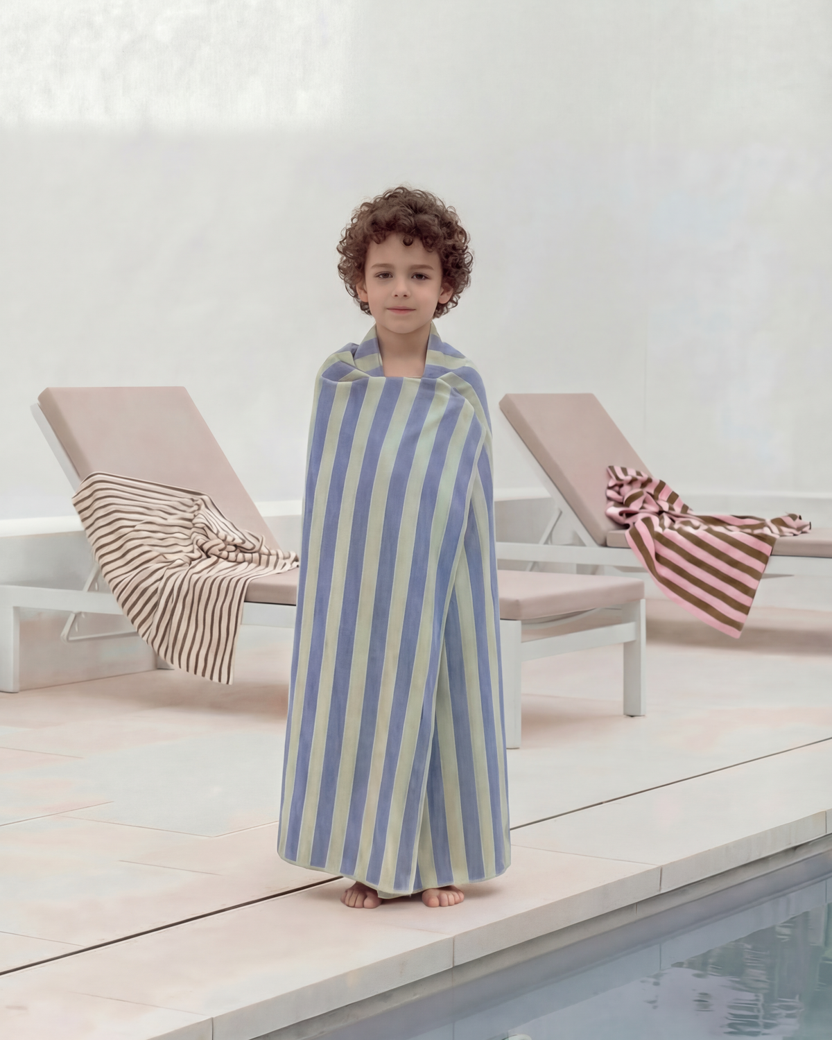 Microfibre towel - Green & Blue Stripes