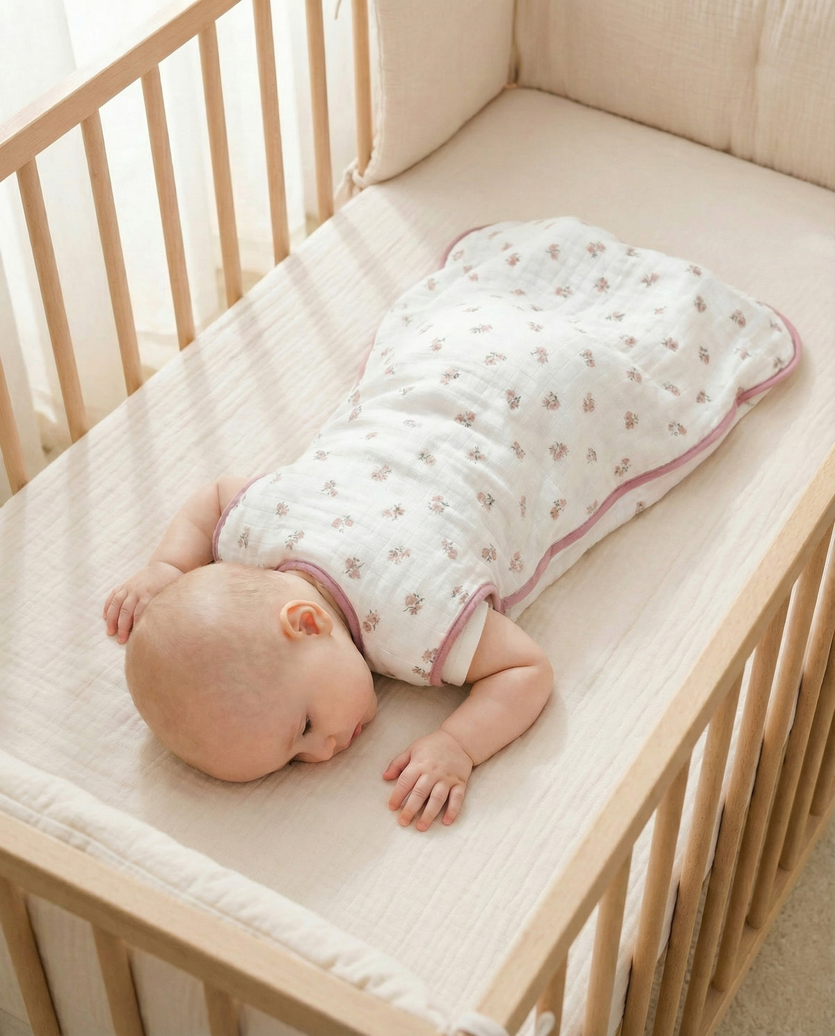 Baby sleeping bag - Bamboo muslin - Tiny Flowers- TOG 1
