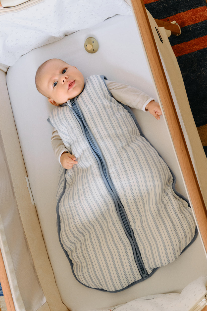 Baby sleeping bag - Bamboo muslin - Harbour Lines - TOG 2.5