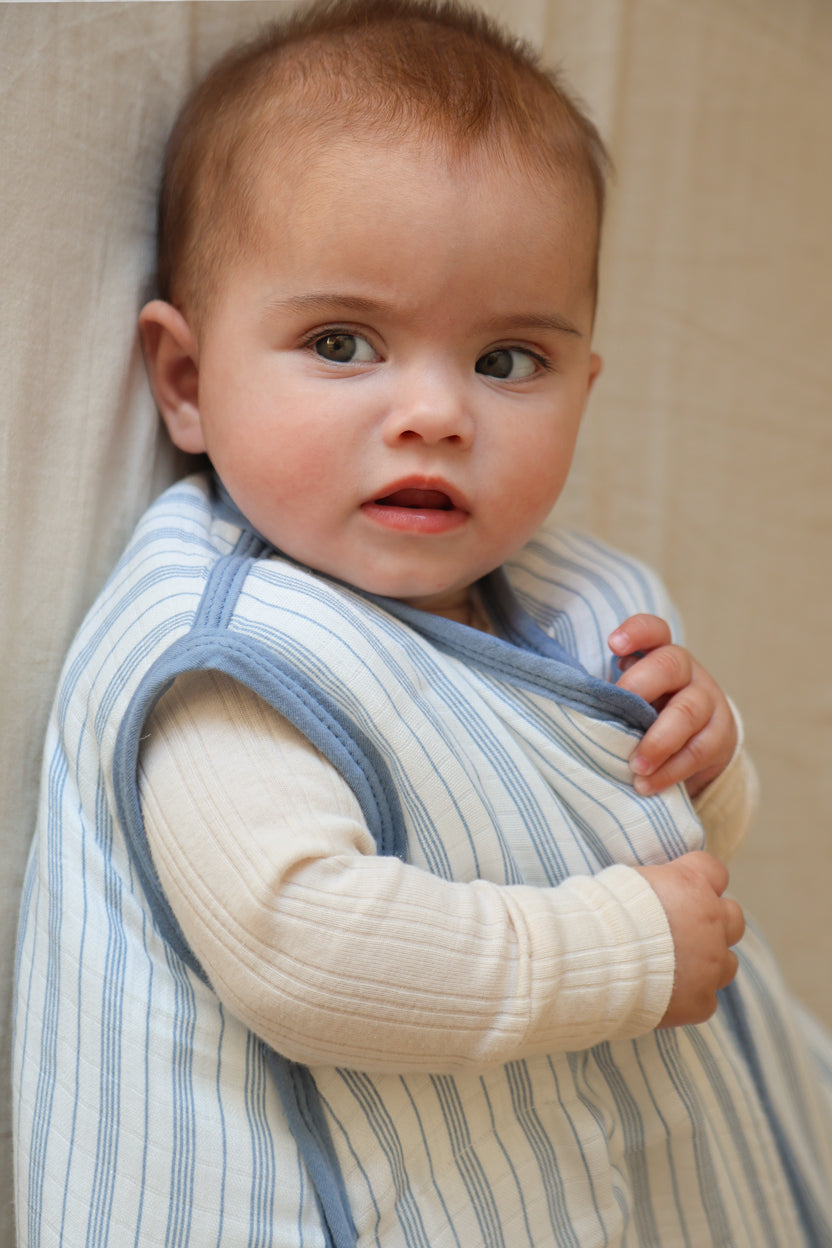 Baby sleeping bag - Bamboo muslin - Harbour Lines - TOG 2.5