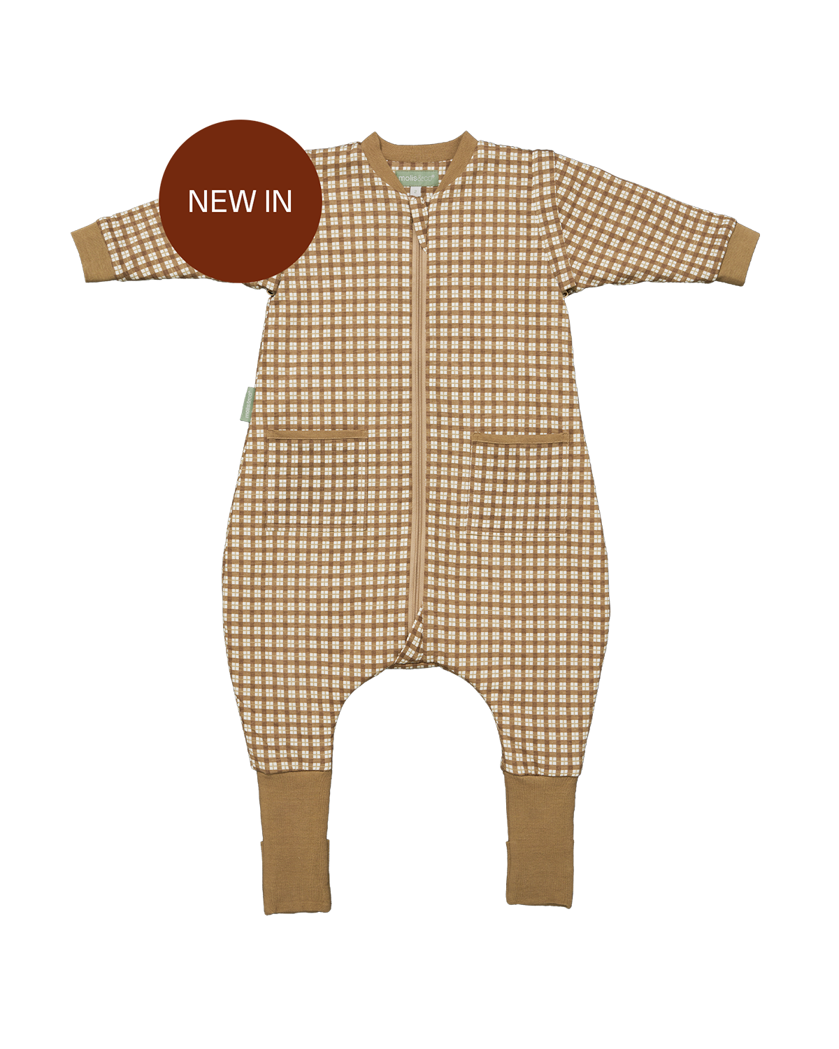 Pijama manta con mangas y calcetines antideslizantes - Brown Checks - TOG 1