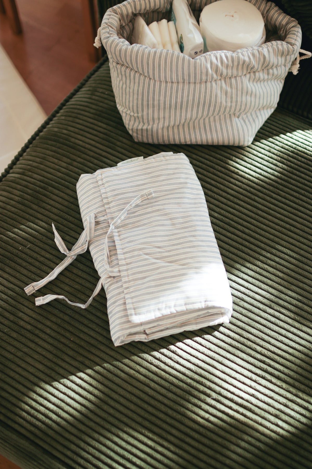 Changing mat - Blue Stripes