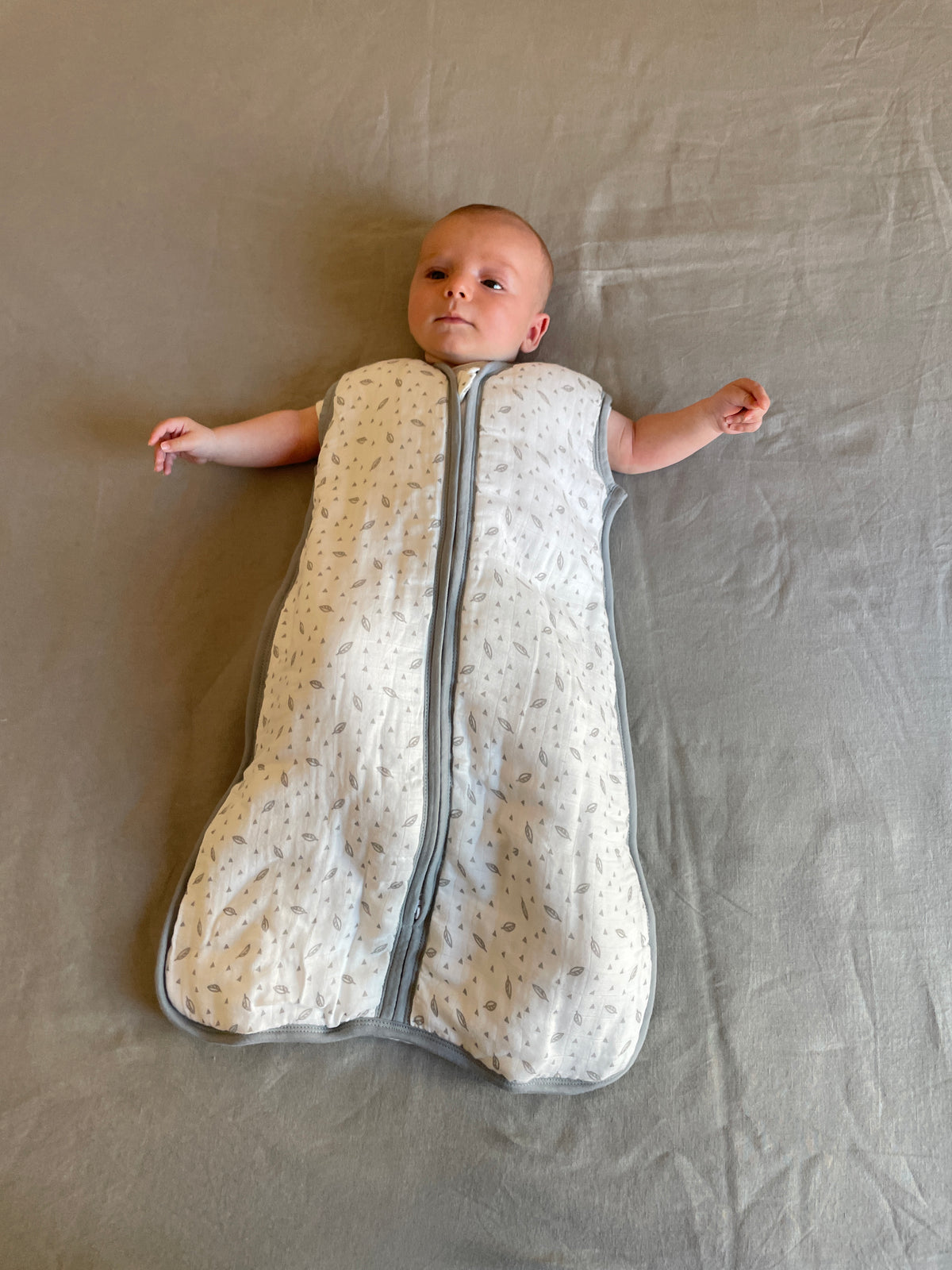 Baby sleeping bag - Cotton muslin - Leaves - TOG 1