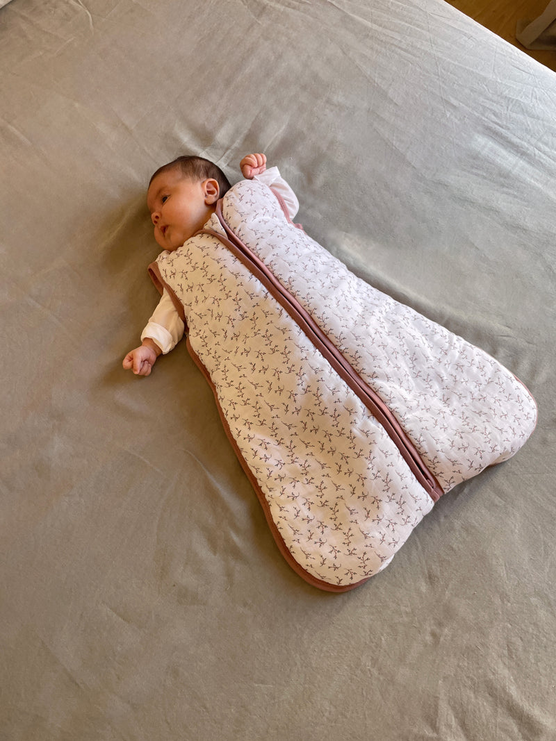 BABY SLEEPING BAG - FLORAL PINK - TOG 2.5 - COTTON MUSLIN