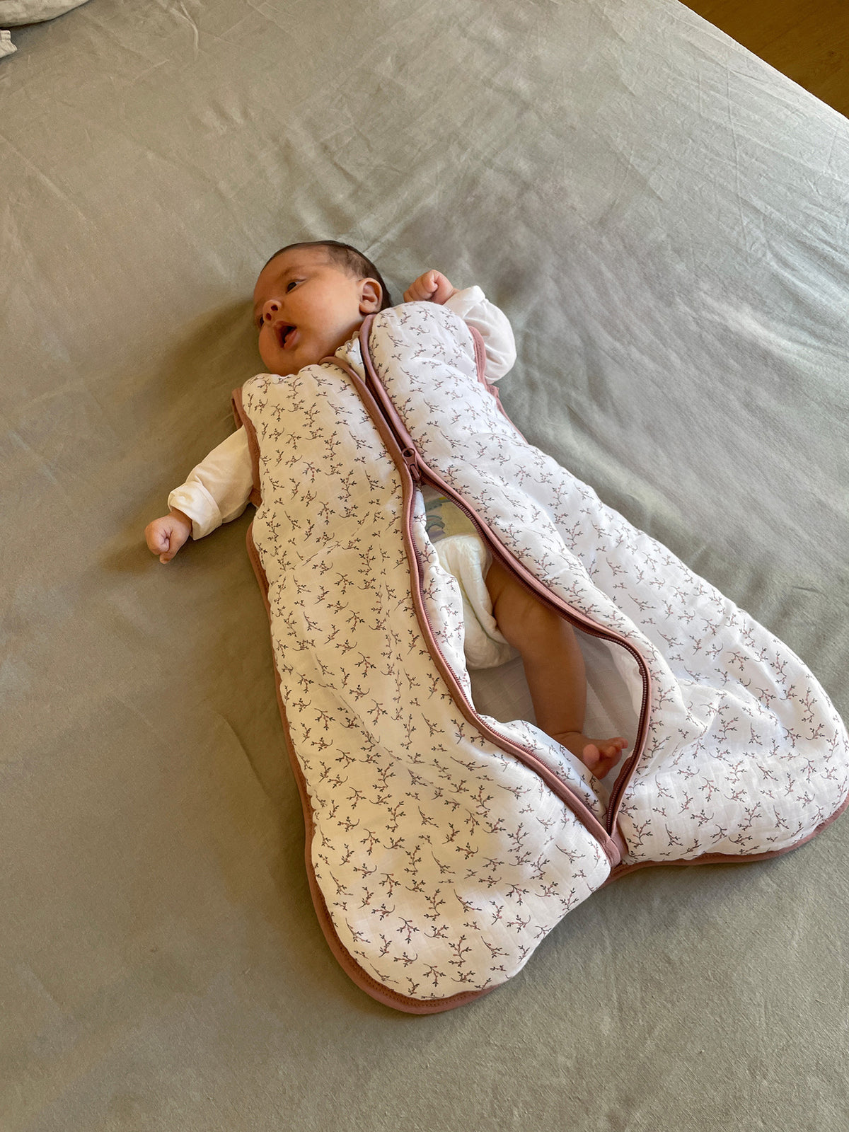 Saco de dormir bebé - Muselina de algodón - Floral Pink - TOG 2.5