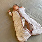 Baby sleeping bag - Cotton muslin - Floral Pink - TOG 2.5