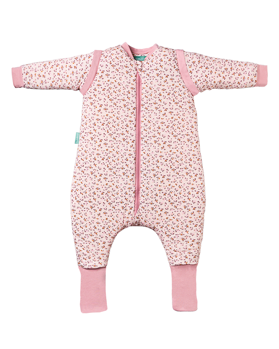Sleeping jumpsuit with sleeves and socks - Misty Rose - TOG 2.5