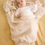 Muslin bamboo blanket - Vichy Sand