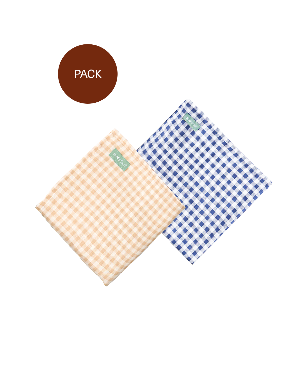 Pack mantas de muselina (2 unidades): Fjord & Vichy Sand