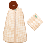 Pack Muselina bebé Vichy Sand (2 productos): manta de muselina de bambú + saco de dormir de muselina TOG 1