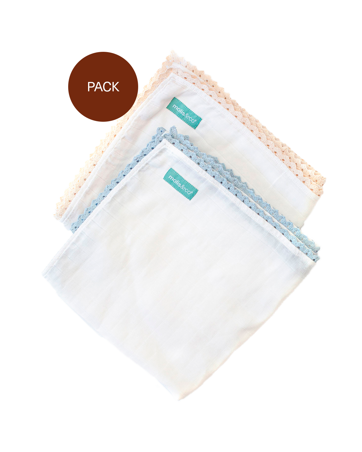Pack dúos mantas de muselina de algodón - Blue y Beige