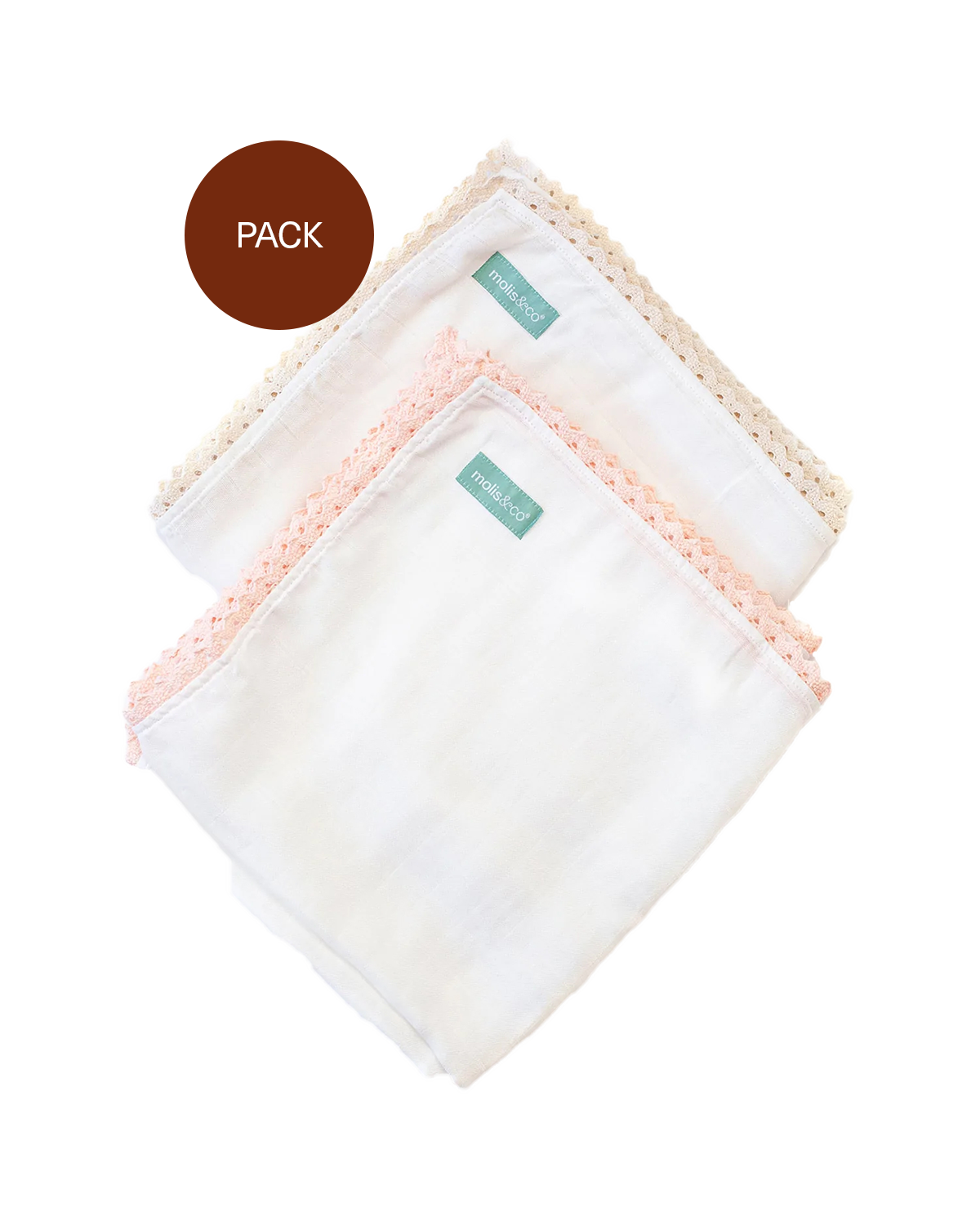 Muslin cotton blanket duo pack - Pink & Beige