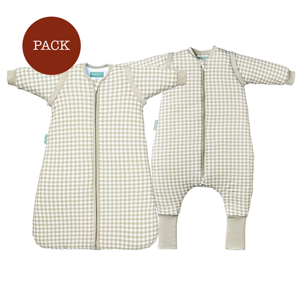 Pack Hermanos Mint Tea (2 productos): pijama manta + saco de dormir TOG 2.5