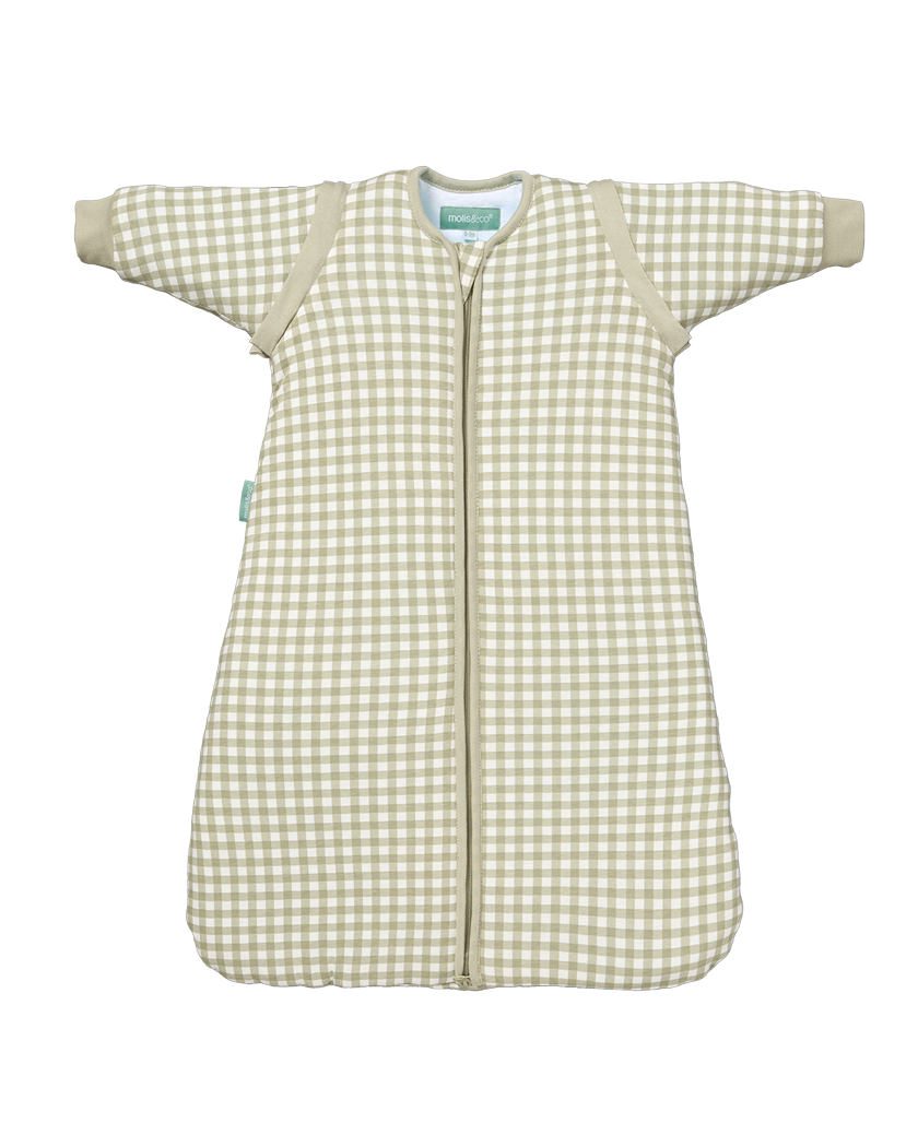 Baby sleeping bag with sleeves - Mint Tea - TOG 2.5