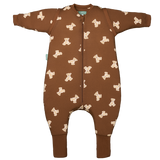 Gigoteuse à pieds avec manches et chaussettes antidérapantes - TOG 1 - Teddy Mocca - TOG 1
