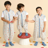 Sleeping jumpsuit with socks - Mushrooms - TOG 1