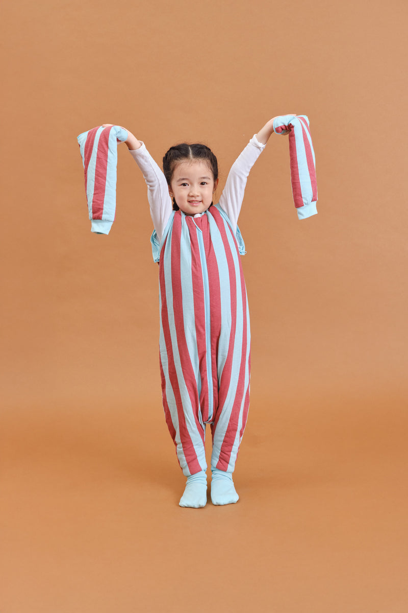 SLEEPING JUMPSUIT- MAGIC STRIPES - TOG 2.5 - WITH SOCKS AND SLEEVES