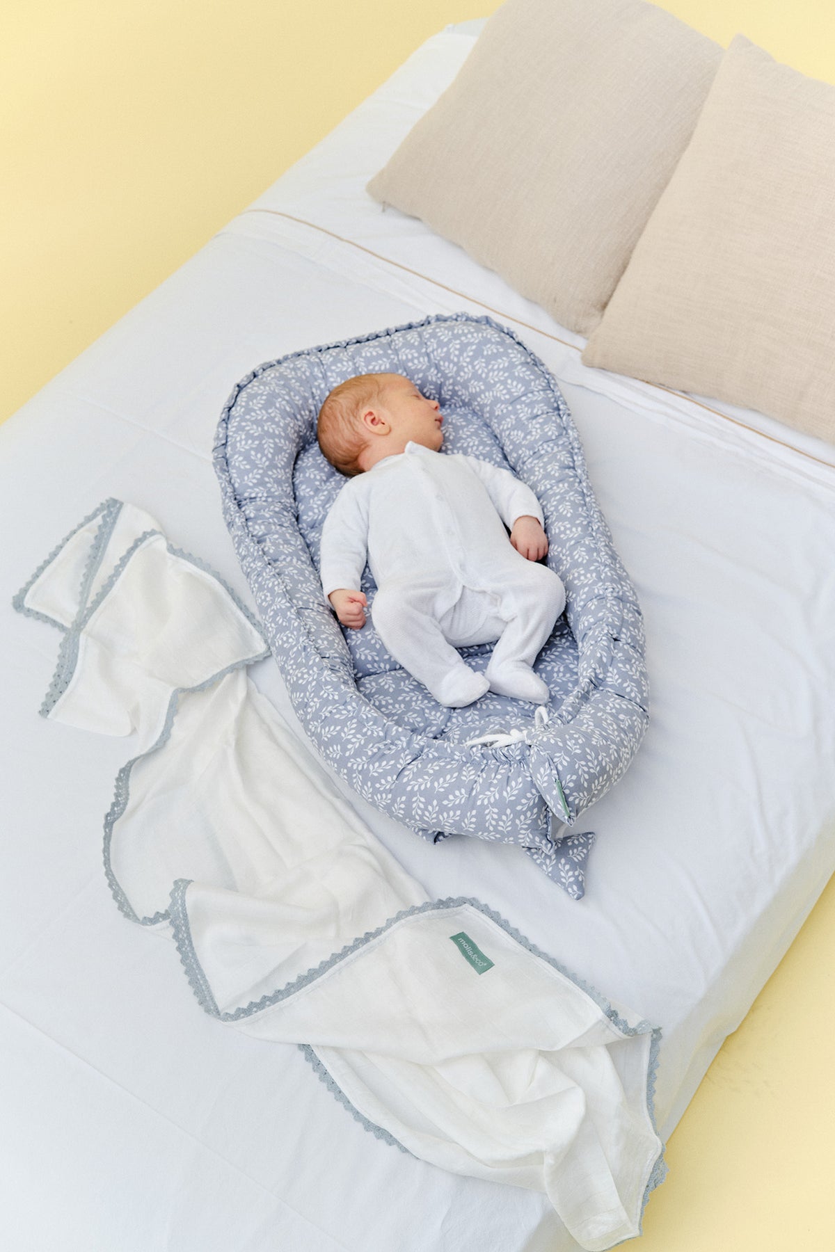 Confezione da due coperte in mussola di cotone - Blue e Beige