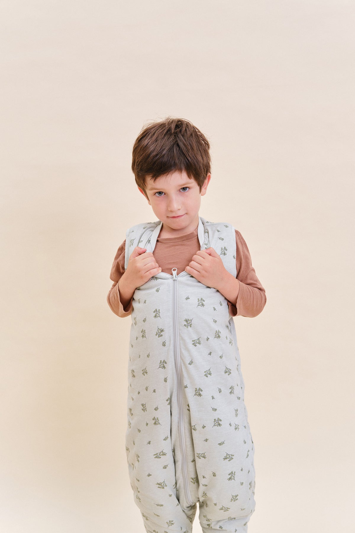 Sleeping jumpsuits with socks- Botany Green - TOG 2.5