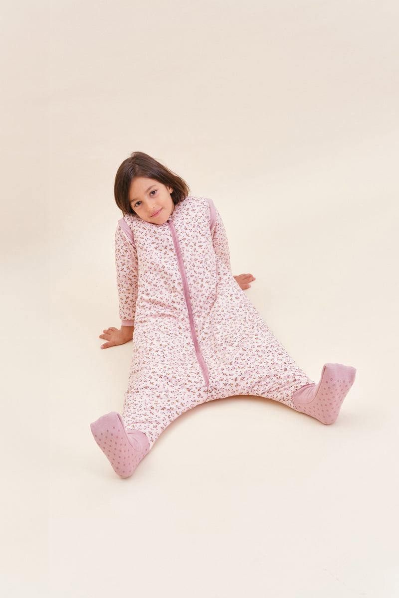 SLEEPING JUMPSUIT - MISTY ROSE - TOG 2.5 - WITH SOCKS AND SLEEVES