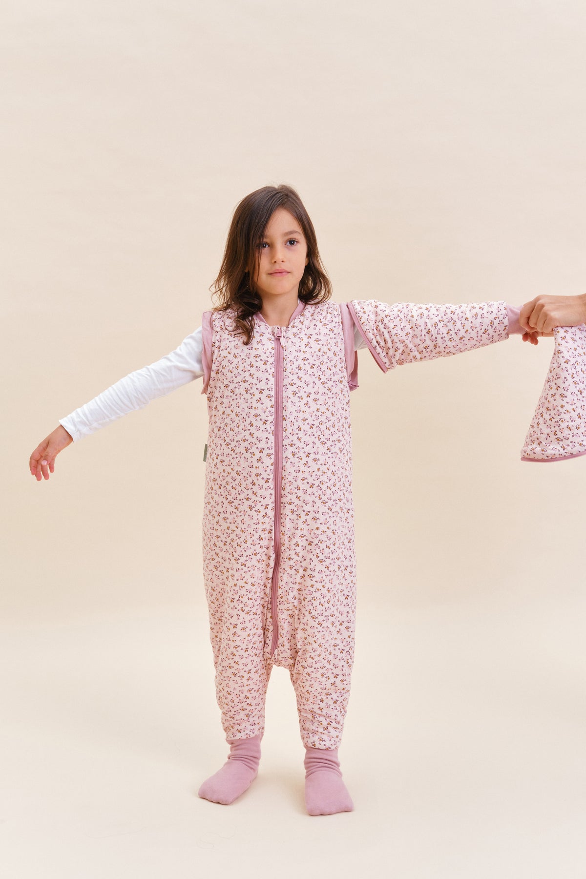 Schalfsack mit Ärmeln und rutschfesten Socken  – Misty Rose – TOG 2.5
