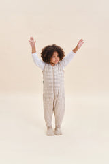 SLEEPING JUMPSUIT - VICHY BEIGE - TOG 2.5 - WITH SOCKS