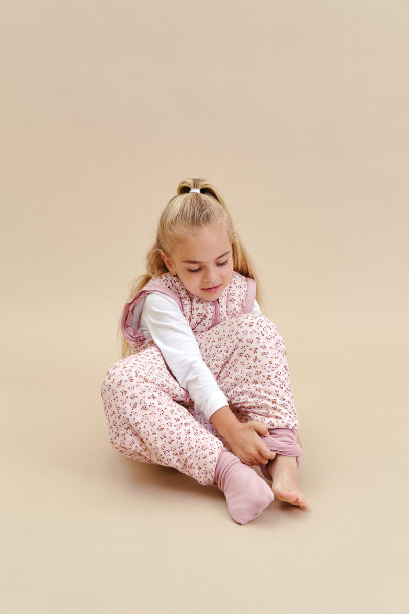 SLEEPING JUMPSUIT - MISTY ROSE - TOG 2.5 - WITH SOCKS AND SLEEVES