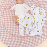 Rounded crawling mat - Dusty Rose